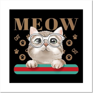 Meow Cat Posters and Art